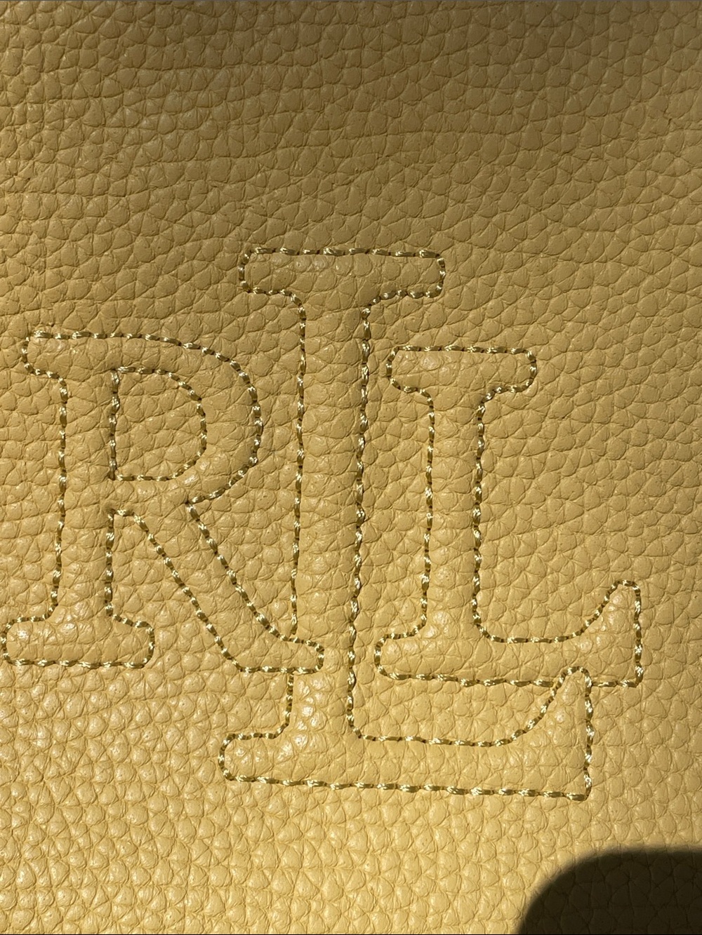 Ralph Lauren Yellow Pebbled Leather Wristlet Clutch with Tassel - Picture 13 of 13